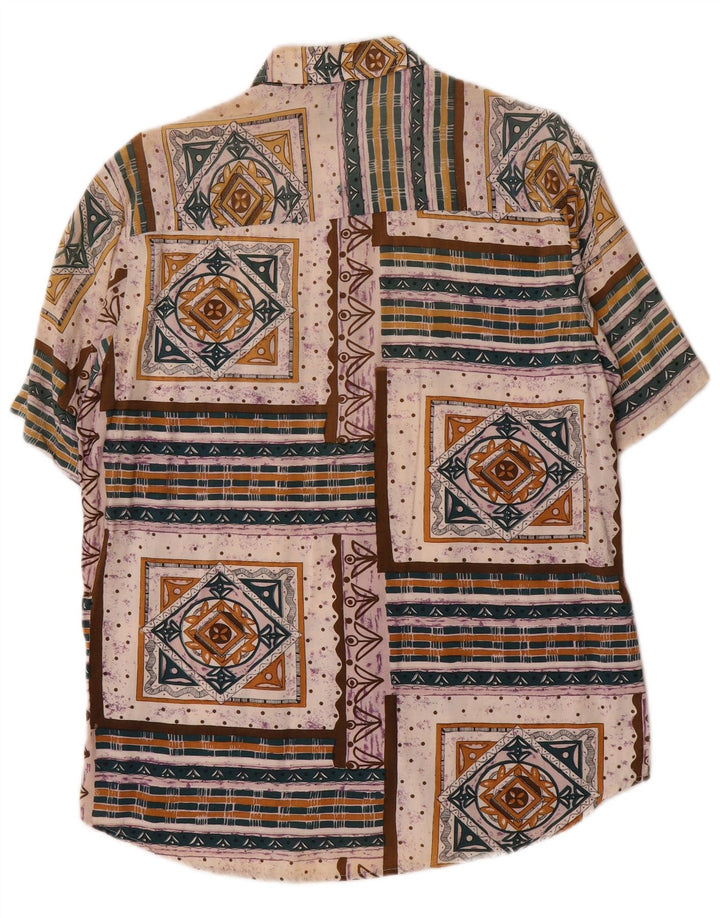 Rob Roy Mens Short Sleeve Shirt Medium Multicoloured Geometric Viscose