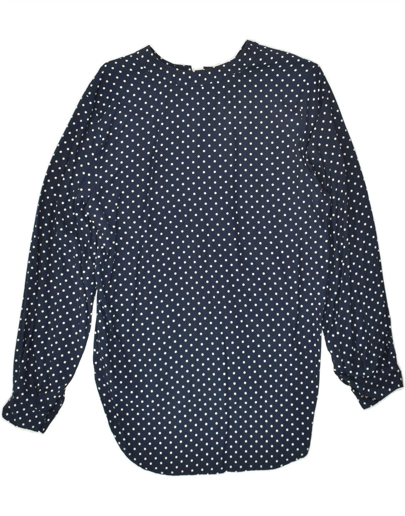 LE GROUP Womens Shirt Blouse IT 42 Medium Navy Blue Polka Dot | Vintage Le Group | Thrift | Second-Hand Le Group | Used Clothing | Messina Hembry 