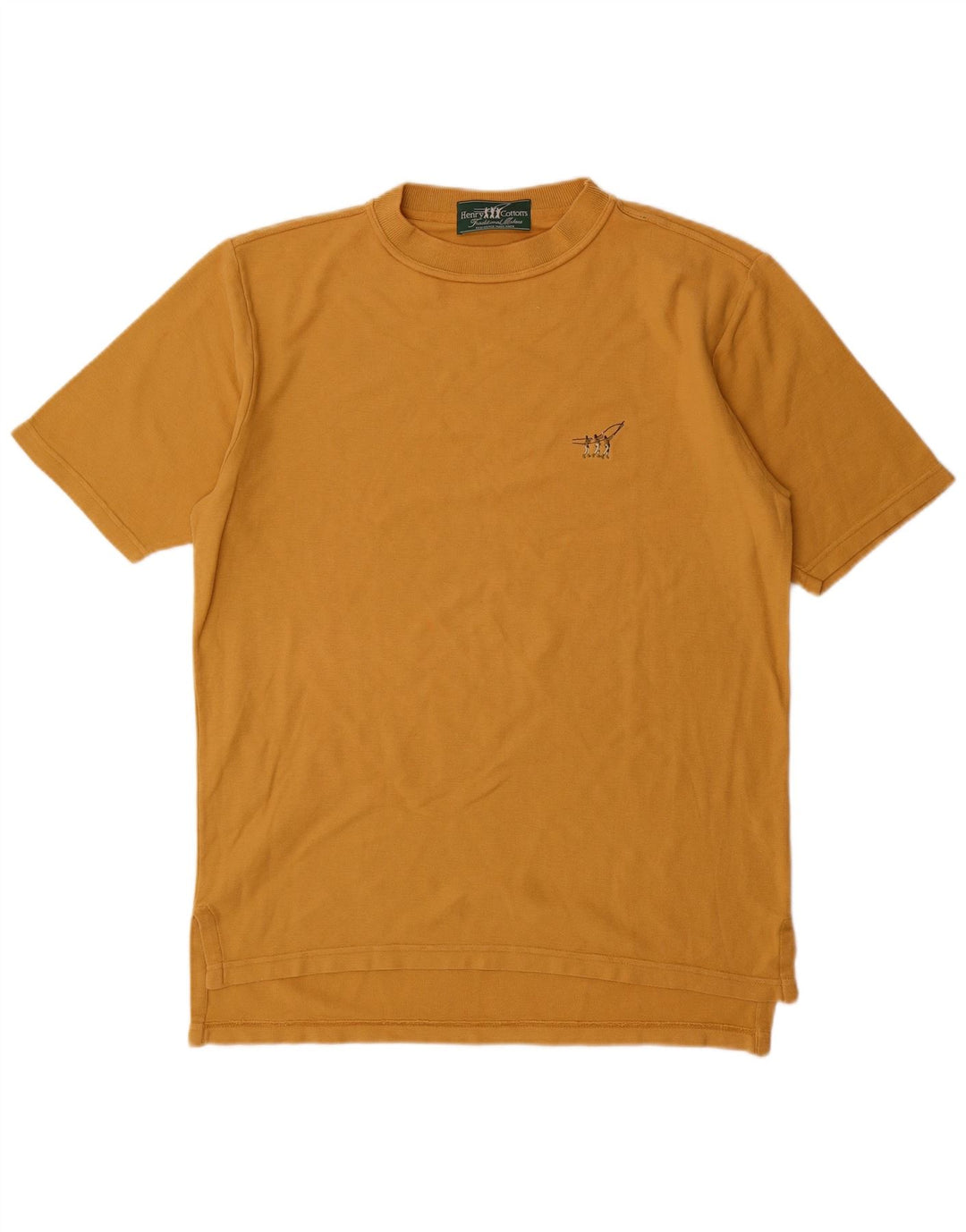 Henry Cottons Mens T-Shirt Top Medium Yellow Cotton