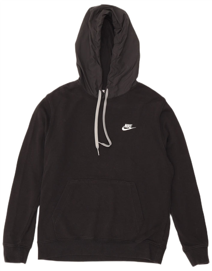 Nike Mens Graphic Hoodie Jumper Medium Black Cotton