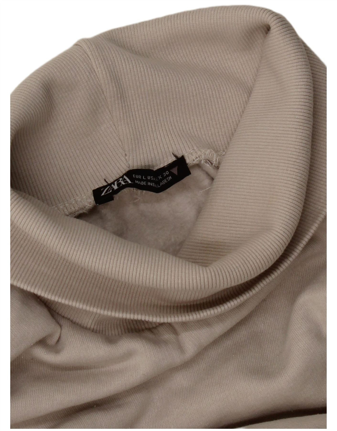 Zara Womens Roll Neck Sweatshirt Jumper UK 14 Medium Grey
