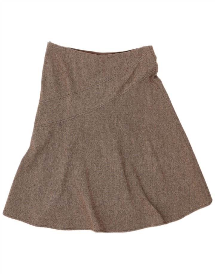 Topshop Womens A-Line Skirt UK 12 Medium W32 Brown Wool