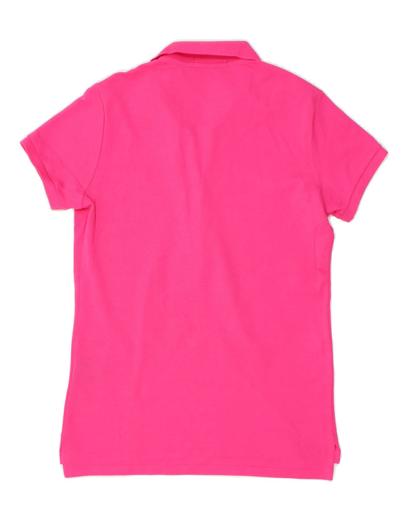 RALPH LAUREN Womens Polo Shirt UK 14 Medium Pink Cotton | Vintage Ralph Lauren | Thrift | Second-Hand Ralph Lauren | Used Clothing | Messina Hembry 
