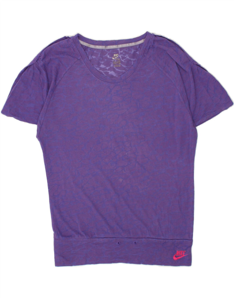 NIKE Womens T-Shirt Top UK 14 Medium Purple Animal Print | Vintage Nike | Thrift | Second-Hand Nike | Used Clothing | Messina Hembry 