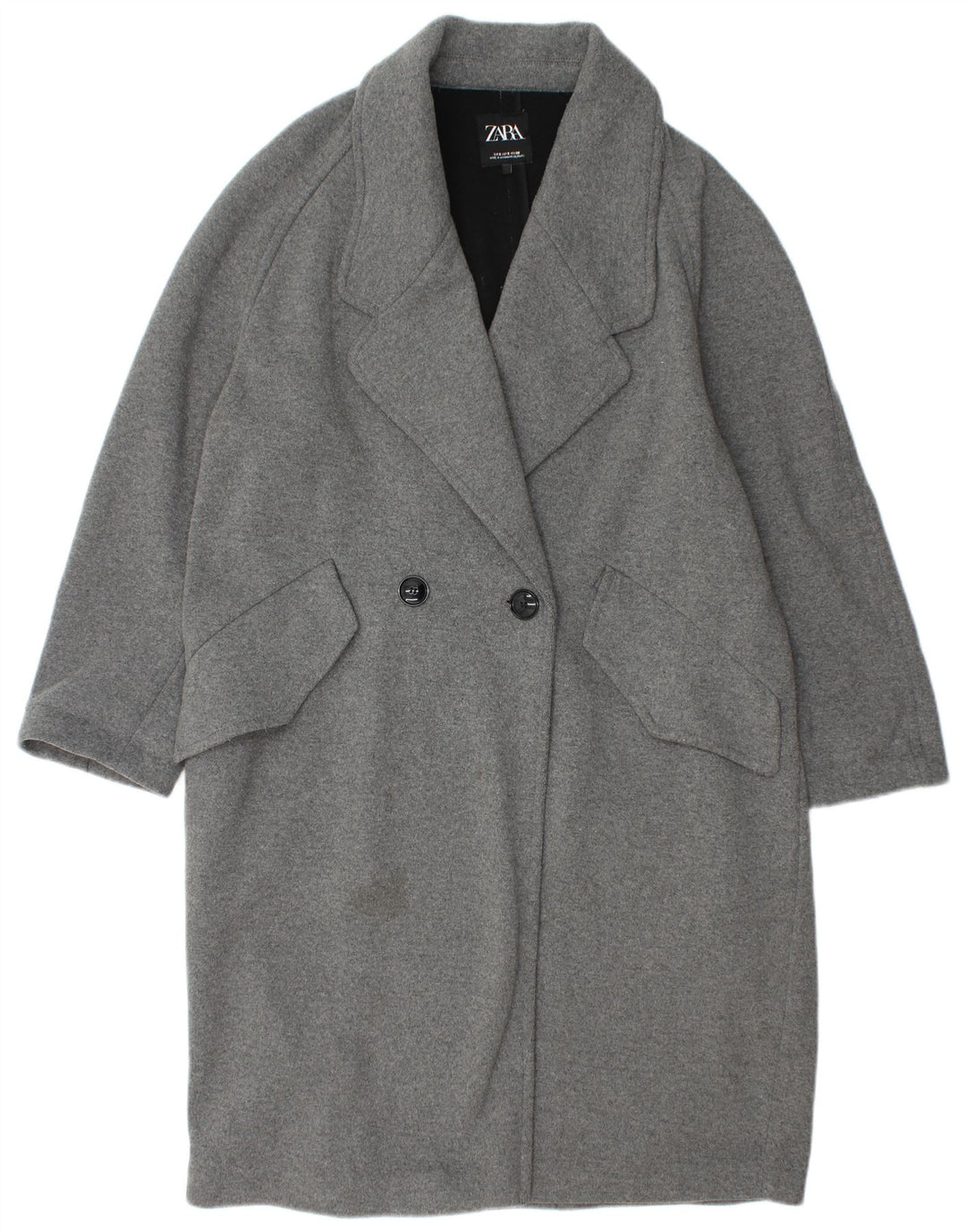 Zara Womens Oversized Overcoat UK 10 Small Grey