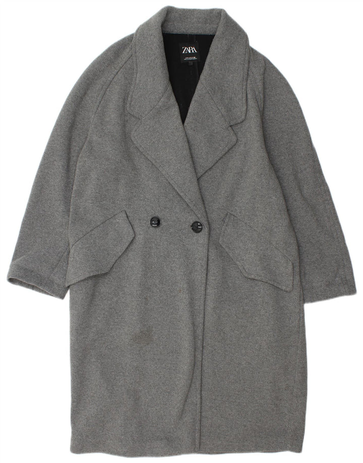 Zara Womens Oversized Overcoat UK 10 Small Grey