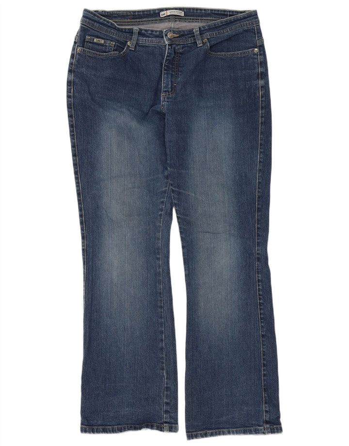 Lee Womens Mid Rise Bootcut Jeans US 12 Large W32 L31 Blue Cotton