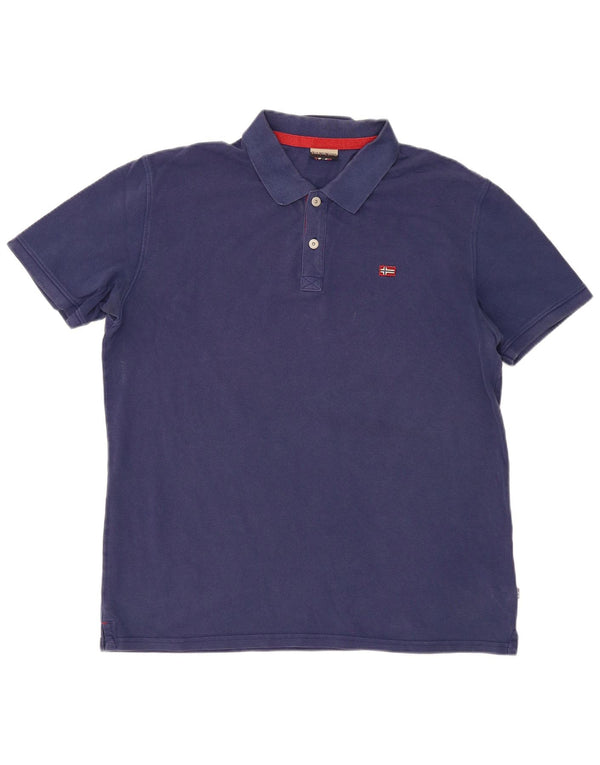 Napapijri Mens Geographic Polo Shirt 2XL Blue Cotton