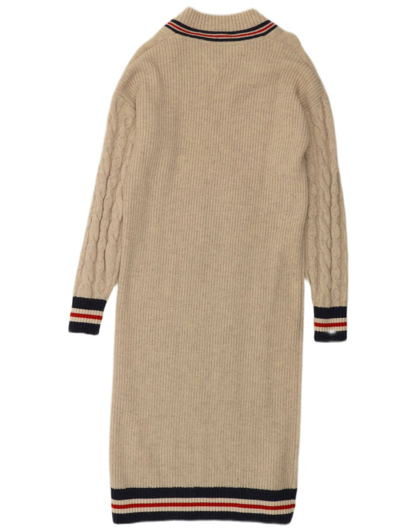 Tommy Hilfiger Womens Long Sleeve Jumper Dress UK 10 Small White