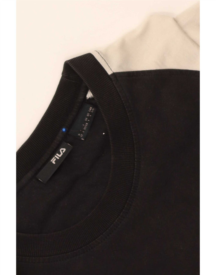 Fila Mens Graphic T-Shirt Top Large Black Colourblock