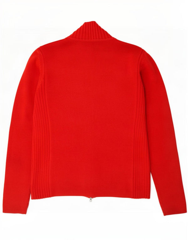 Tommy Hilfiger Womens Full Zip Cardigan Sweater UK 14 Large Red Striped