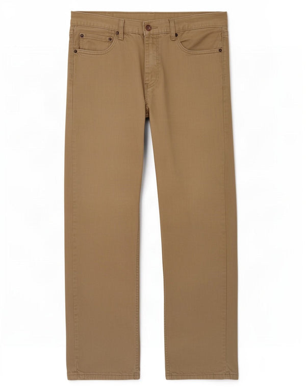 Levi's Mens 505 Straight Casual Trousers W36 L32 Beige Cotton