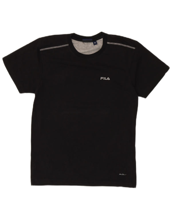 Fila Mens T-Shirt Top Medium Black Cotton