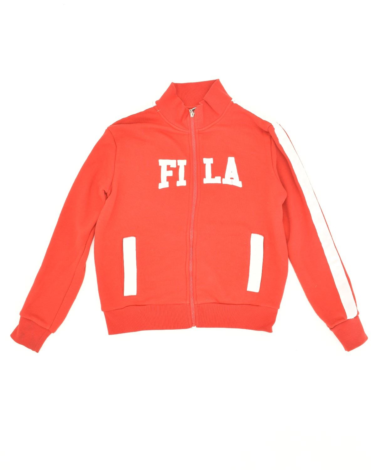 FILA Mens Graphic Tracksuit Top Jacket XS Red Cotton Vintage