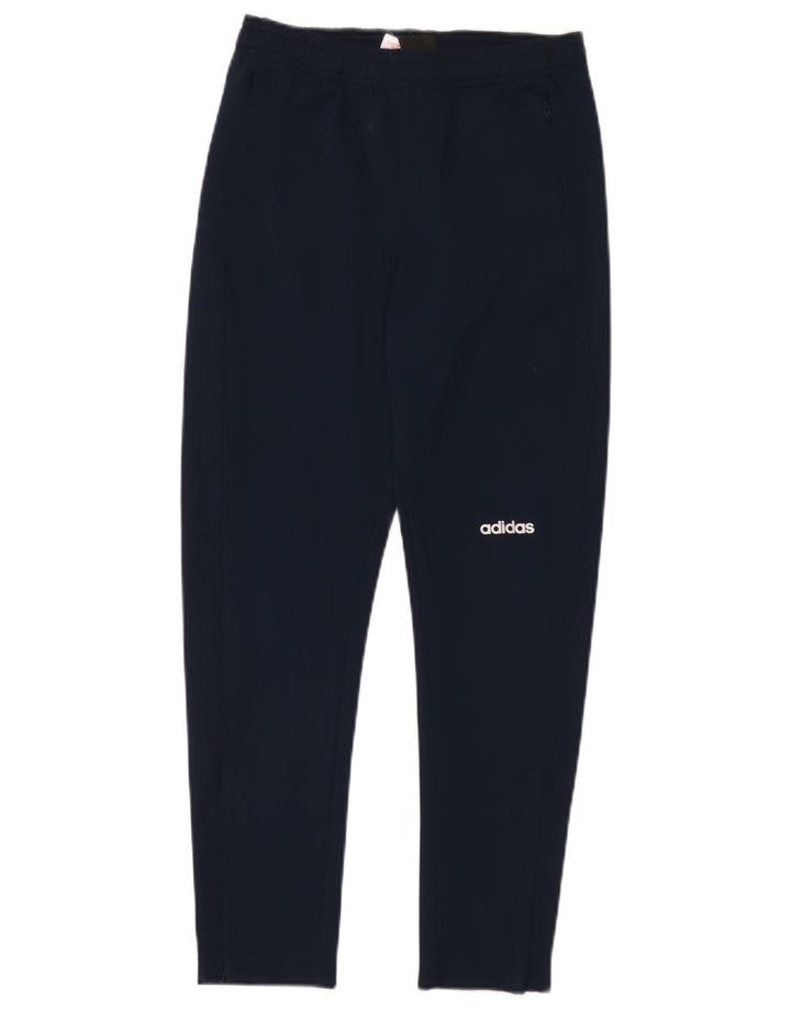 Adidas Boys Climalite Tracksuit Trousers 11-12 Years Navy Blue Polyester
