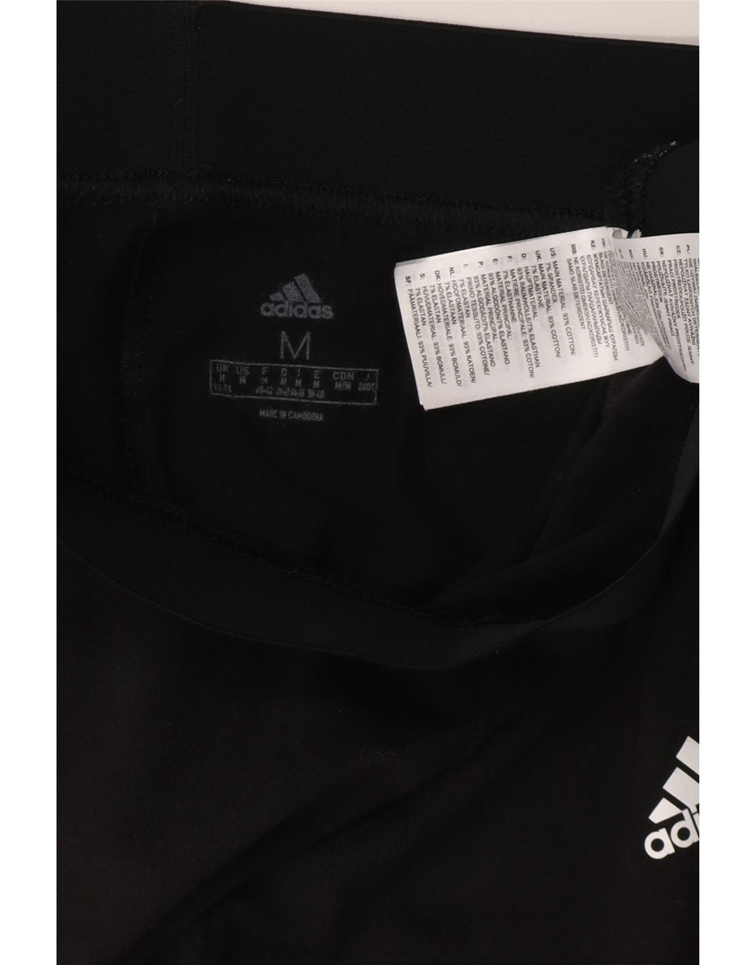 ADIDAS Womens Leggings UK 12/14 Medium  Black Cotton