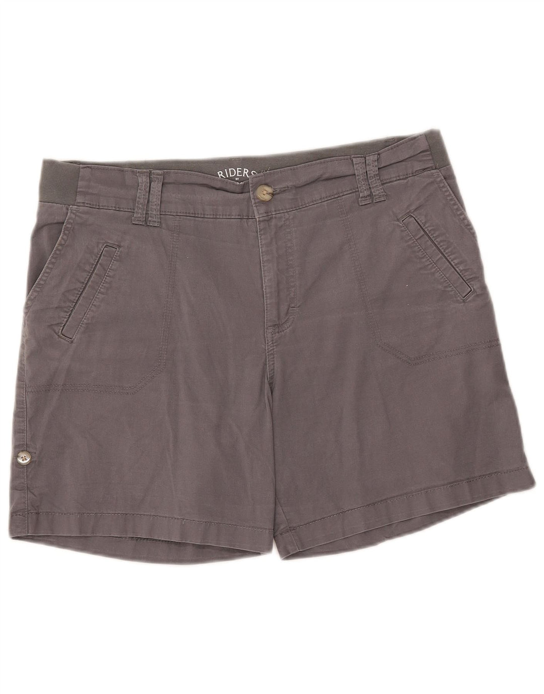 LEE Womens Riders Mid Rise Chino Shorts W36 XL Grey