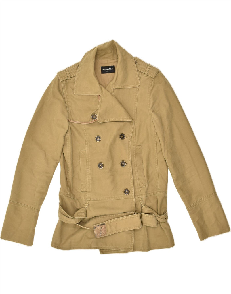 MASSIMO DUTTI Womens Military Jacket UK 10 Small Beige Cotton | Vintage Massimo Dutti | Thrift | Second-Hand Massimo Dutti | Used Clothing | Messina Hembry 