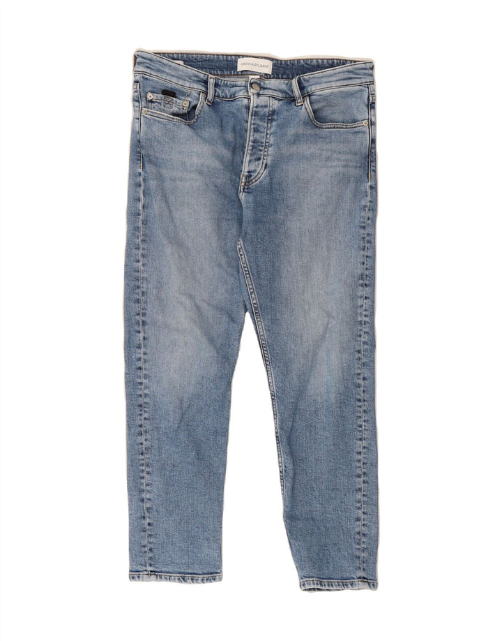 CALVIN KLEIN Mens Cropped Jeans W32 L25 Blue Cotton Vintage Calvin Klein and Second-Hand Calvin Klein from Messina Hembry 