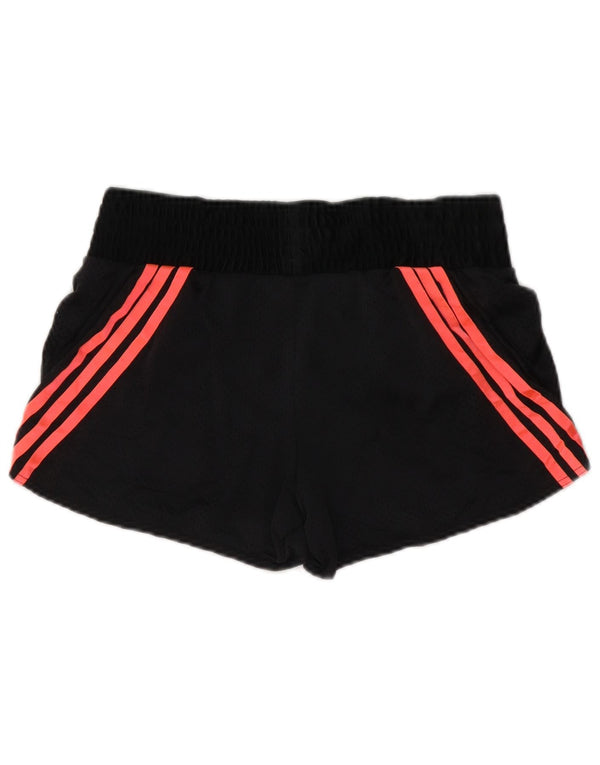 Adidas Womens Sport Shorts UK 12/14 Medium Black Colourblock Polyester
