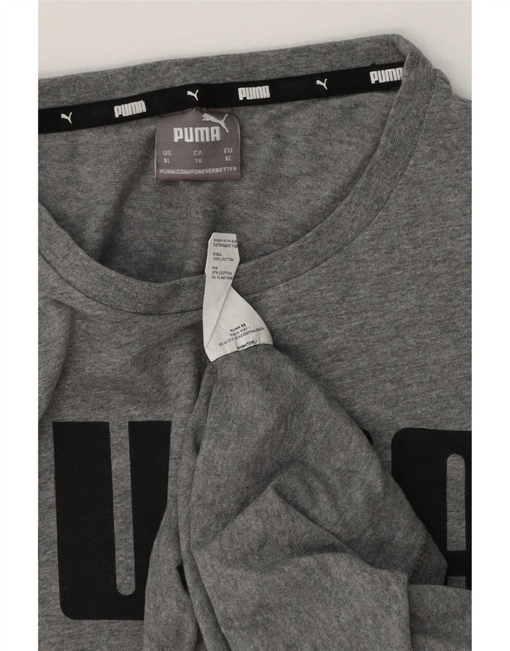 Puma Mens Graphic T-Shirt Top XL Grey Cotton