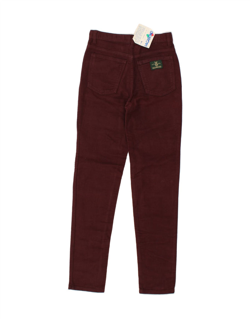 VAGABOND Womens Skinny Casual Trousers IT 42 Medium W26 L31 Burgundy | Vintage Vagabond | Thrift | Second-Hand Vagabond | Used Clothing | Messina Hembry 