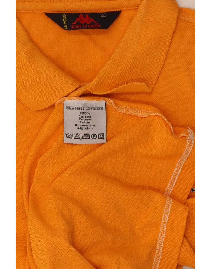 Kappa Mens Short Sleeve Regular Polo Shirt Large Orange Cotton