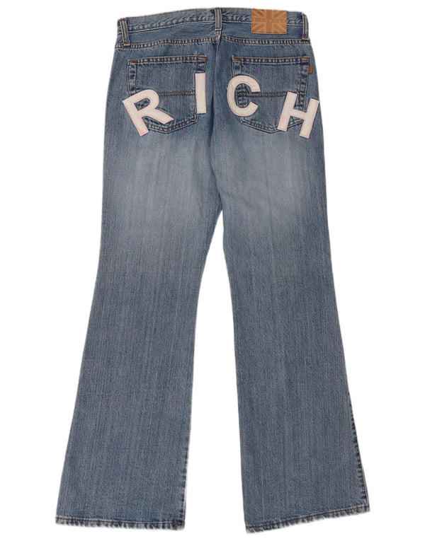 Richmond Womens Graphic Bootcut Jeans IT 44 Medium W30 L32 Blue Cotton