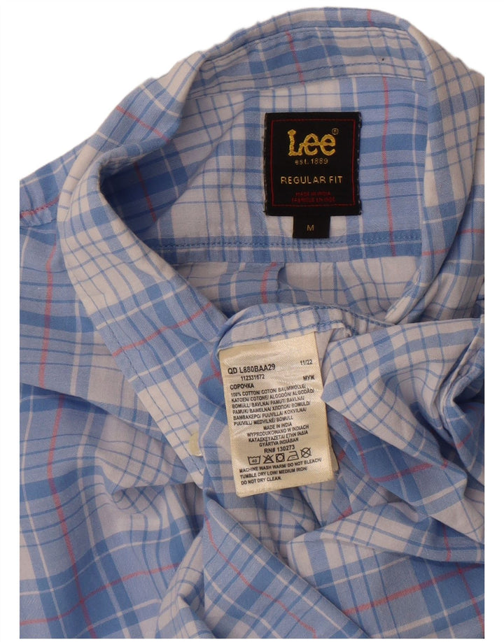 Lee Mens Regular Fit Shirt Medium Blue Check Cotton