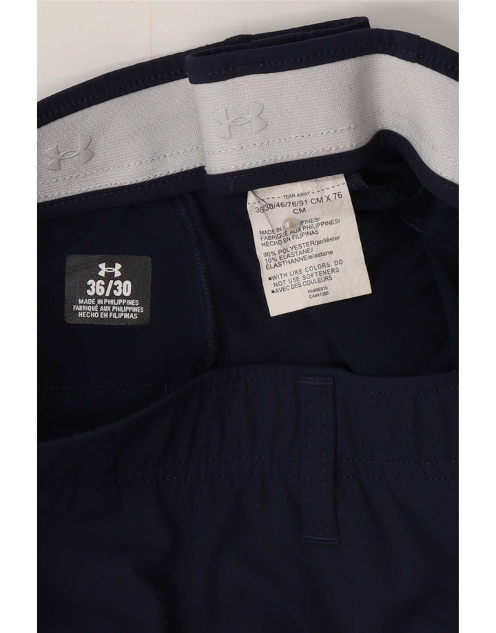 Under Armour Mens Slim Chino Trousers W36 L30 Navy Blue Polyester