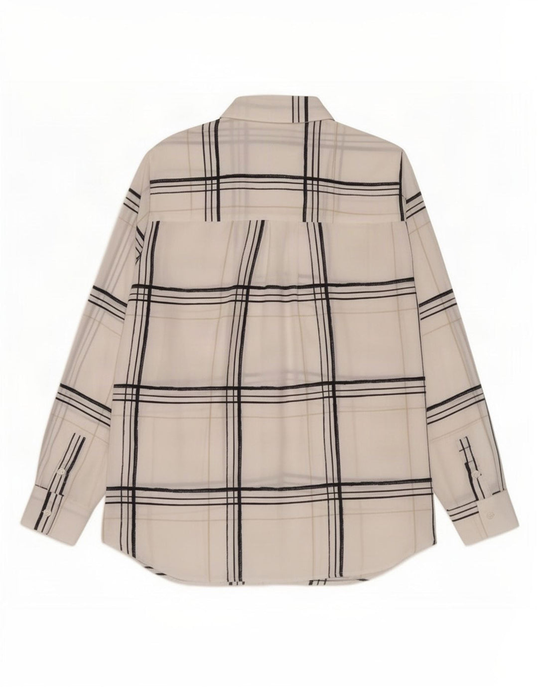Marks & Spencer Womens Oversized Shirt UK 10 Small White Plaid Polyester