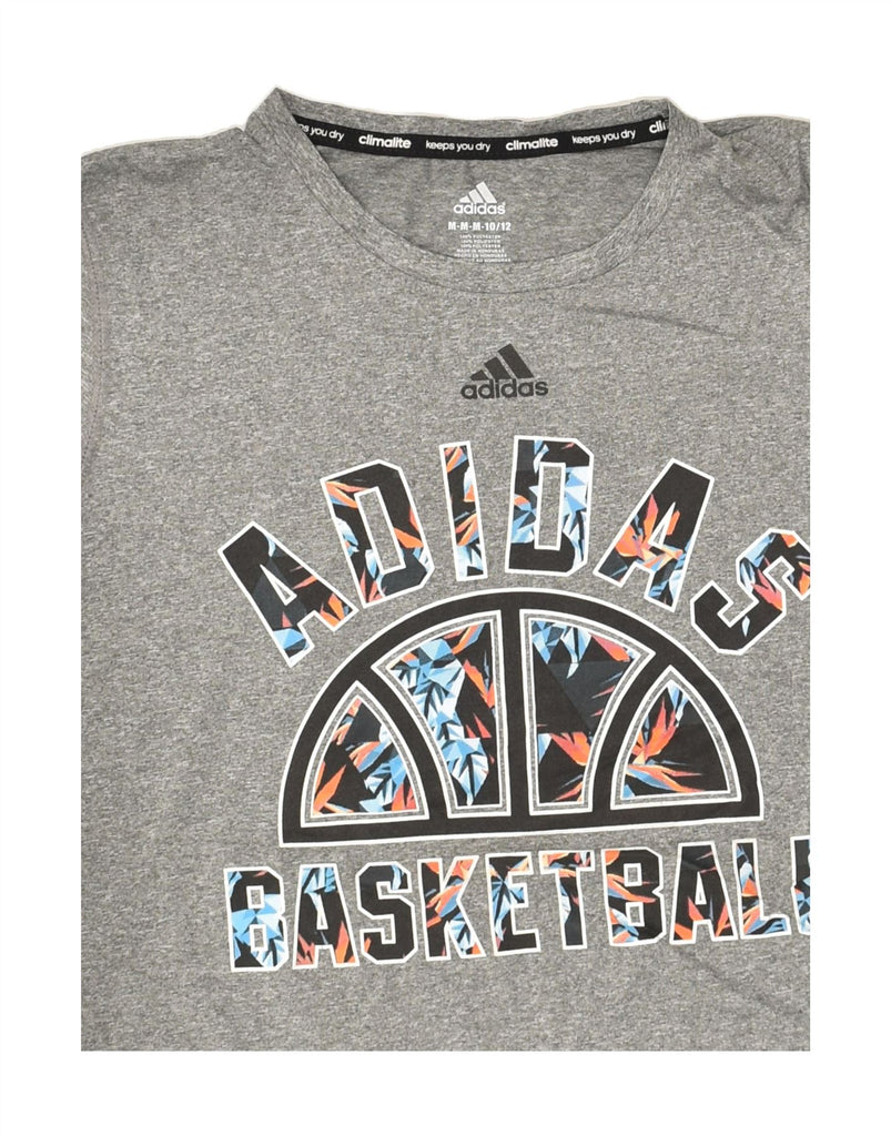 ADIDAS Boys Basketball Graphic T-Shirt Top 10-11 Years Medium  Grey | Vintage Adidas | Thrift | Second-Hand Adidas | Used Clothing | Messina Hembry 