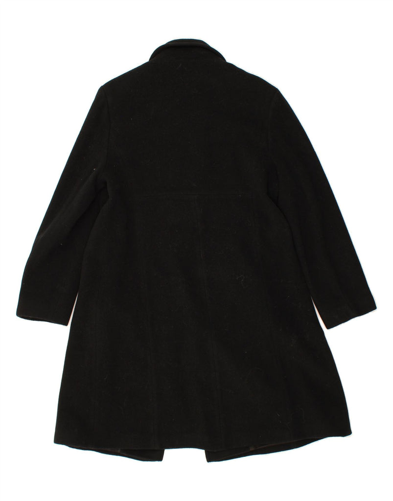 LARRY LEVINE Womens Overcoat UK 14 Large Black Merino Wool Vintage Larry Levine and Second-Hand Larry Levine from Messina Hembry 