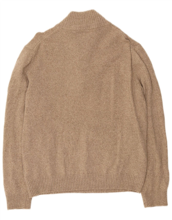 Marlboro Classics Mens Zip Neck Jumper Sweater 2XL Beige Wool