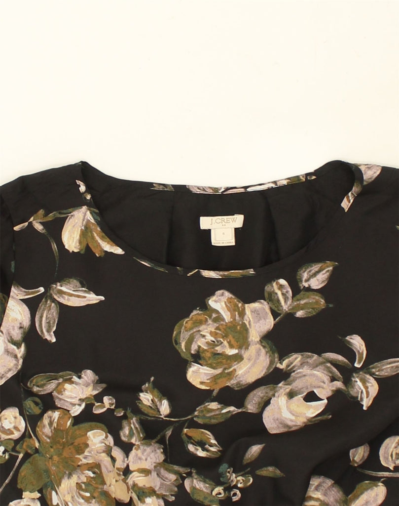 J. CREW Womens Basic Dress US 6 Medium Black Floral Polyester | Vintage J. Crew | Thrift | Second-Hand J. Crew | Used Clothing | Messina Hembry 