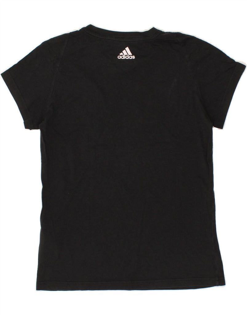 ADIDAS Womens Graphic T-Shirt Top UK 12/14 Medium Black Cotton Vintage Adidas and Second-Hand Adidas from Messina Hembry 