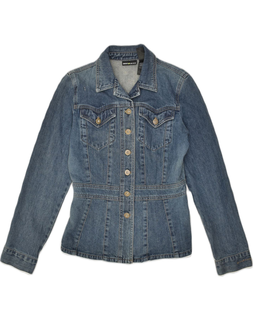 DKNY Womens Denim Jacket UK 12 Medium Blue | Vintage Dkny | Thrift | Second-Hand Dkny | Used Clothing | Messina Hembry 