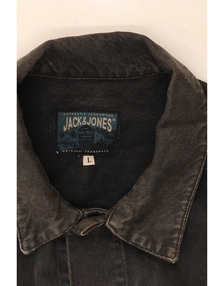 Jack & Jones Mens Denim Jacket UK 40 Large Black