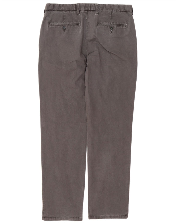 Marks & Spencer Mens Regular Fit Chino Trousers W34 L30 Grey Cotton