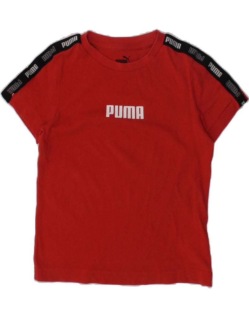 PUMA Boys T-Shirt Top 5-6 Years Red Cotton | Vintage Puma | Thrift | Second-Hand Puma | Used Clothing | Messina Hembry 