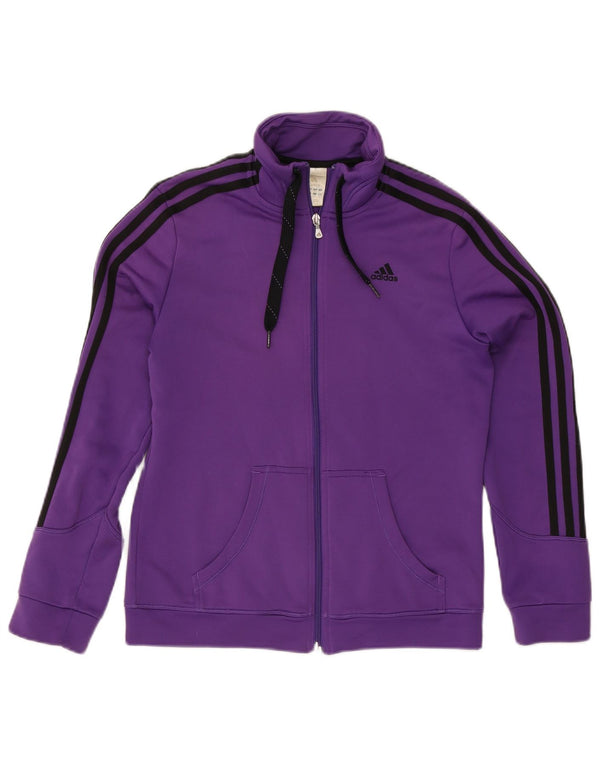 Adidas Womens Tracksuit Top Jacket UK 14 Medium Purple Polyester