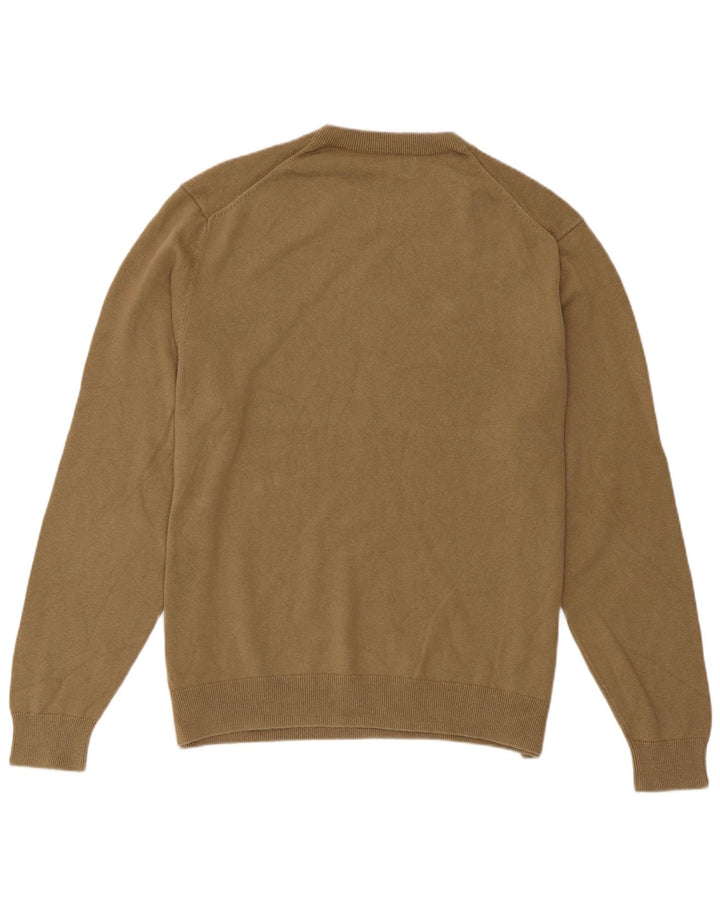 Zara Mens Crew Neck Jumper Sweater XL Beige Linen