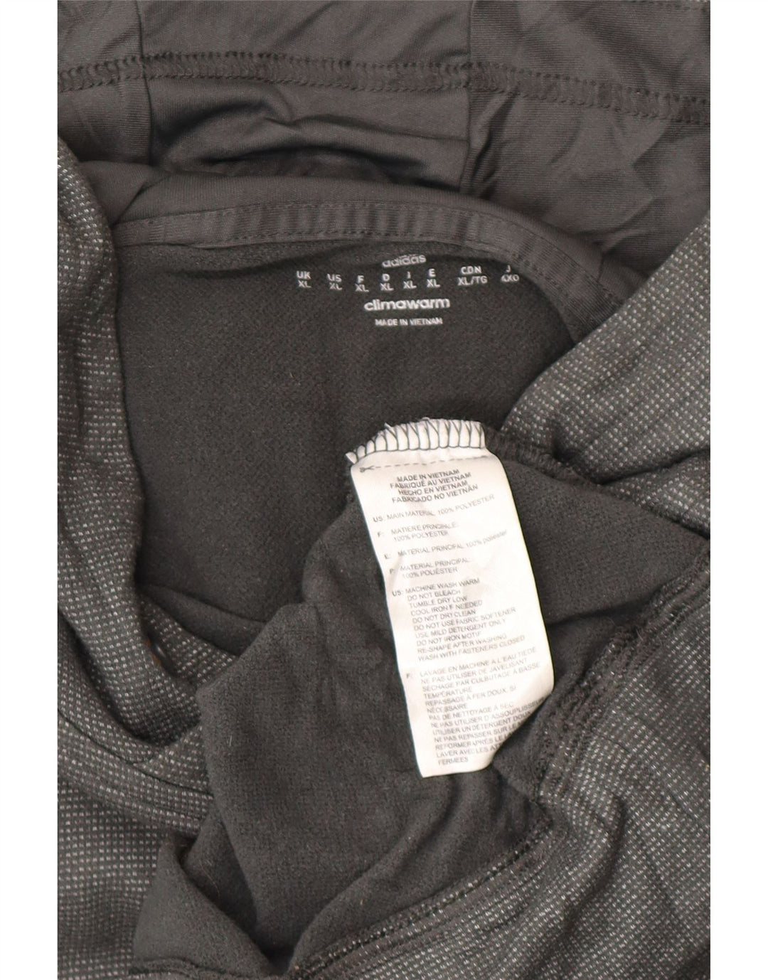 ADIDAS Mens Climawarm Hoodie Jumper XL Grey Spotted Polyester