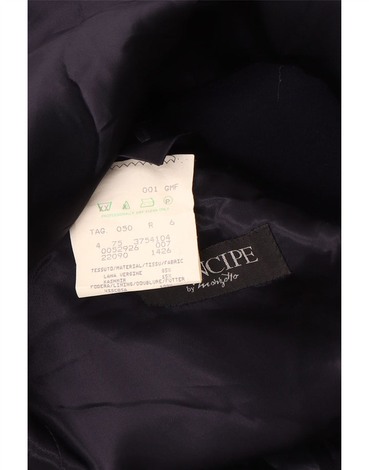 Marzotto Mens Principe Double Breasted Coat IT 50 Large Navy Blue