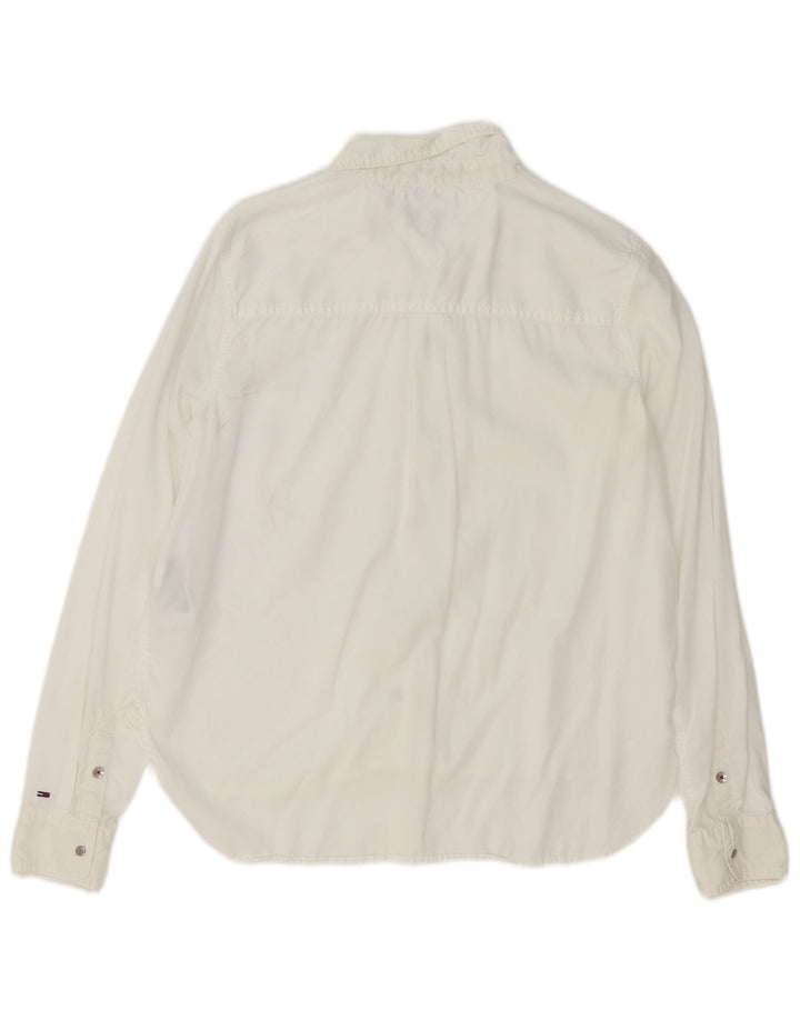 Tommy Hilfiger Womens Shirt UK 14 Medium White Lyocell