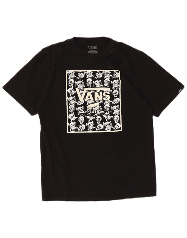 Vans Boys Classic Fit Graphic T-Shirt Top 12-13 Years Large Black Cotton