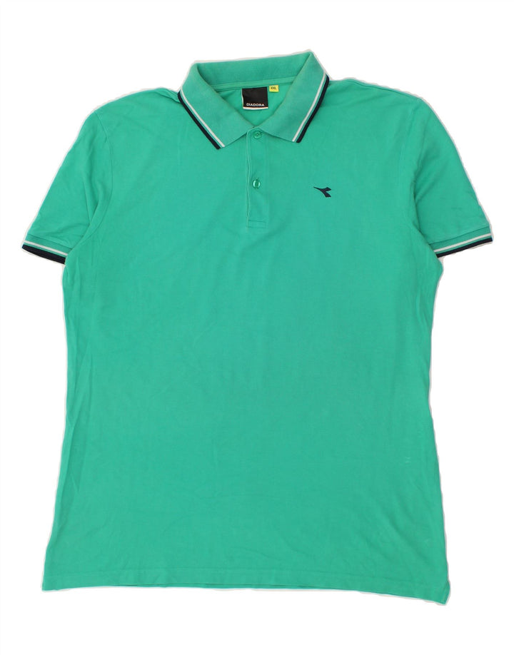 DIADORA Mens Polo Shirt 2XL Green Cotton Vintage Diadora and Second-Hand Diadora from Messina Hembry 