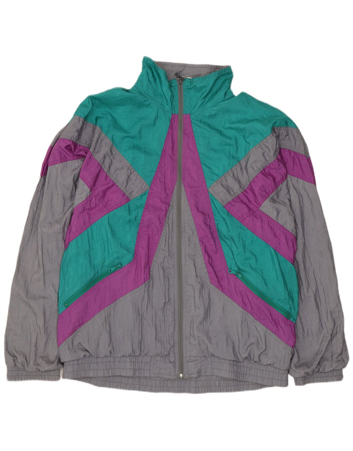 Rodeo Mens Tracksuit Top Jacket XL Grey Colourblock Polyamide