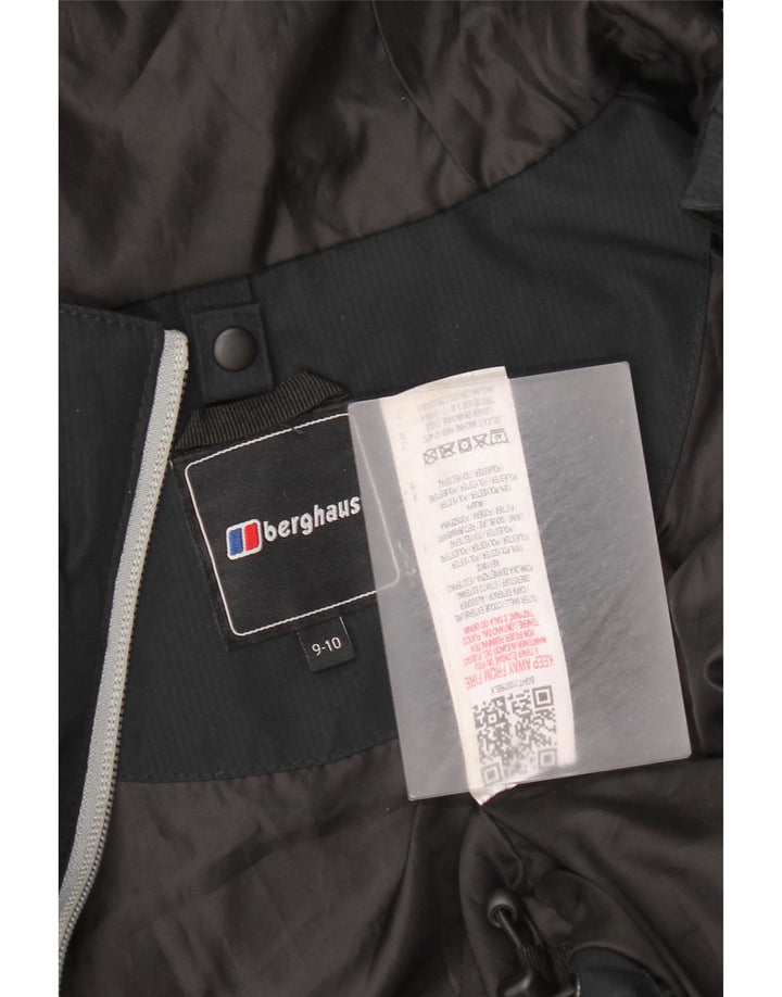 Berghaus Boys Hooded Rain Jacket 9-10 Years Black Polyester