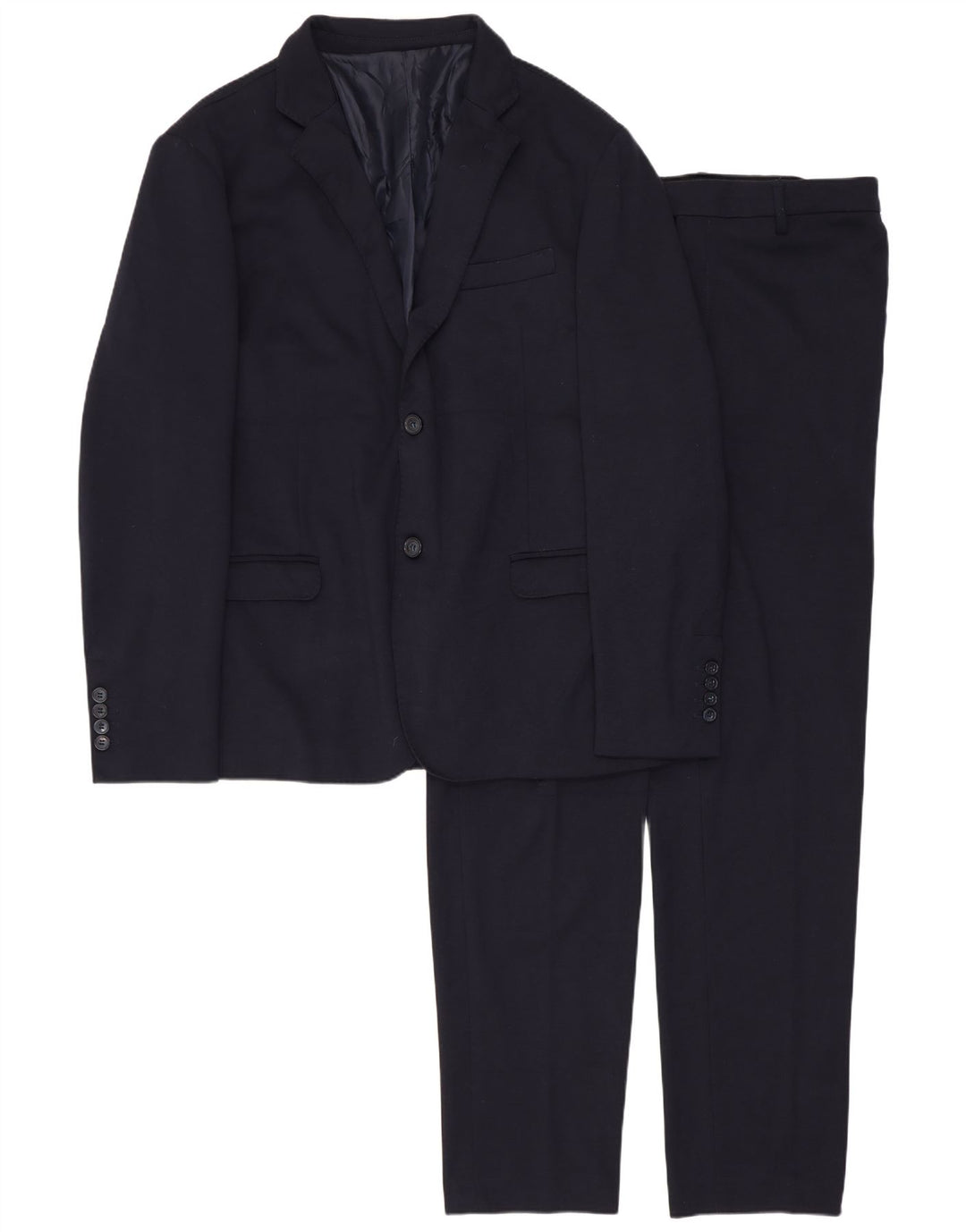 Vintage Mens 2 Button 2 Piece Suit IT 54 2XL W34 L30 Navy Blue Polyester